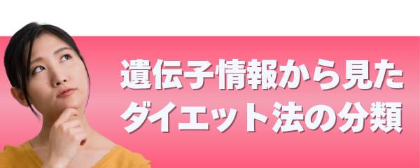 遺伝子情報から観たダイエット法の分類